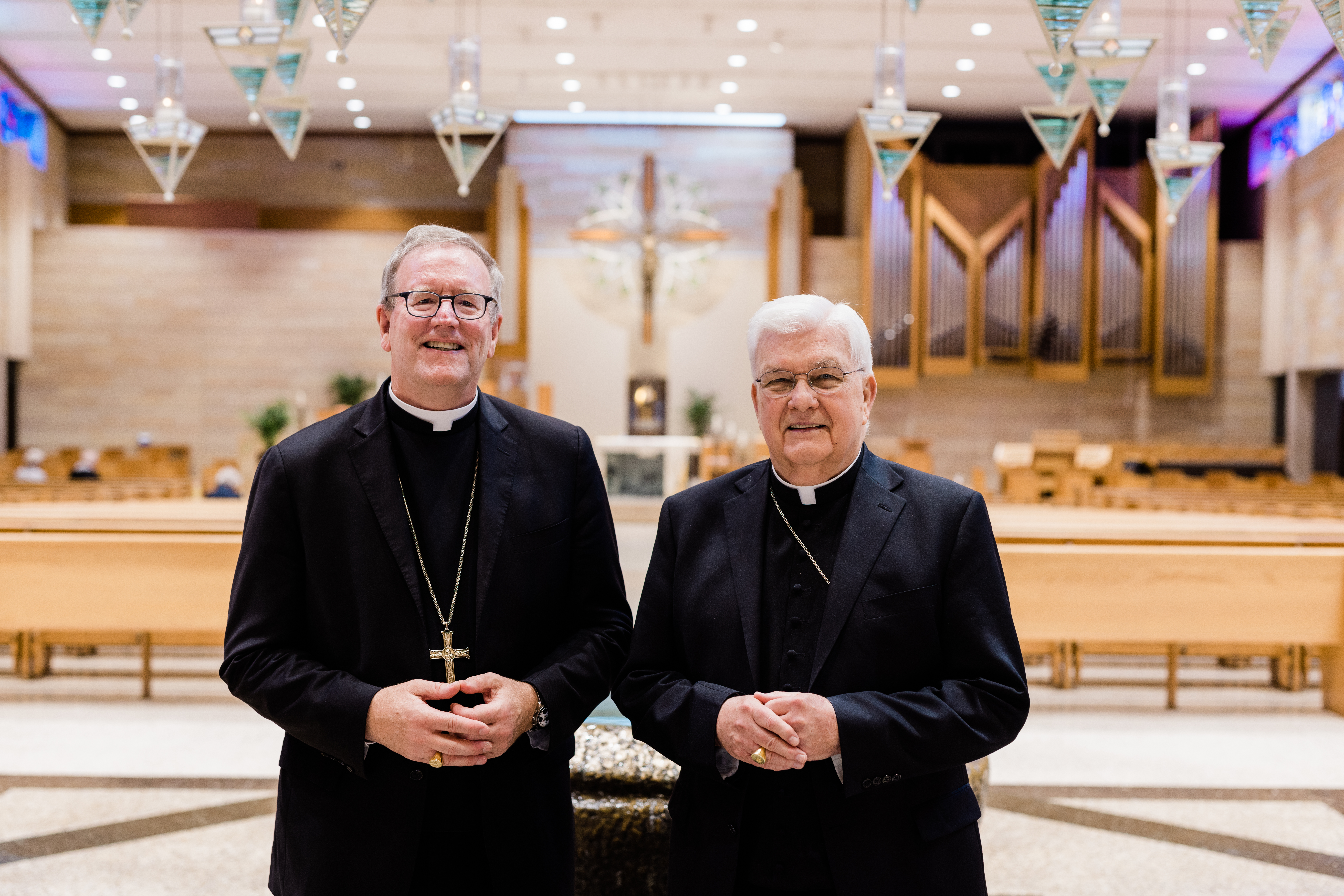 Bishop Barron, Bishop designate of the Diocese of Winona-Rochester with Bishop John M. Quinn, Eighth Bishop of the Diocese of Winona-Rochester
